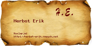 Herbst Erik névjegykártya